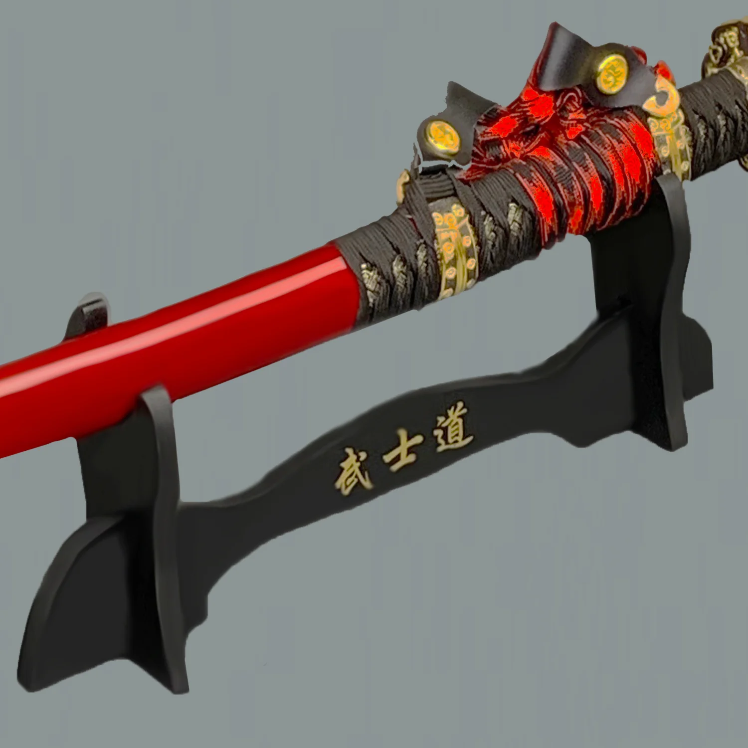 Black Samurai Sword Display Stand – Premium Katana Holder - Image 3
