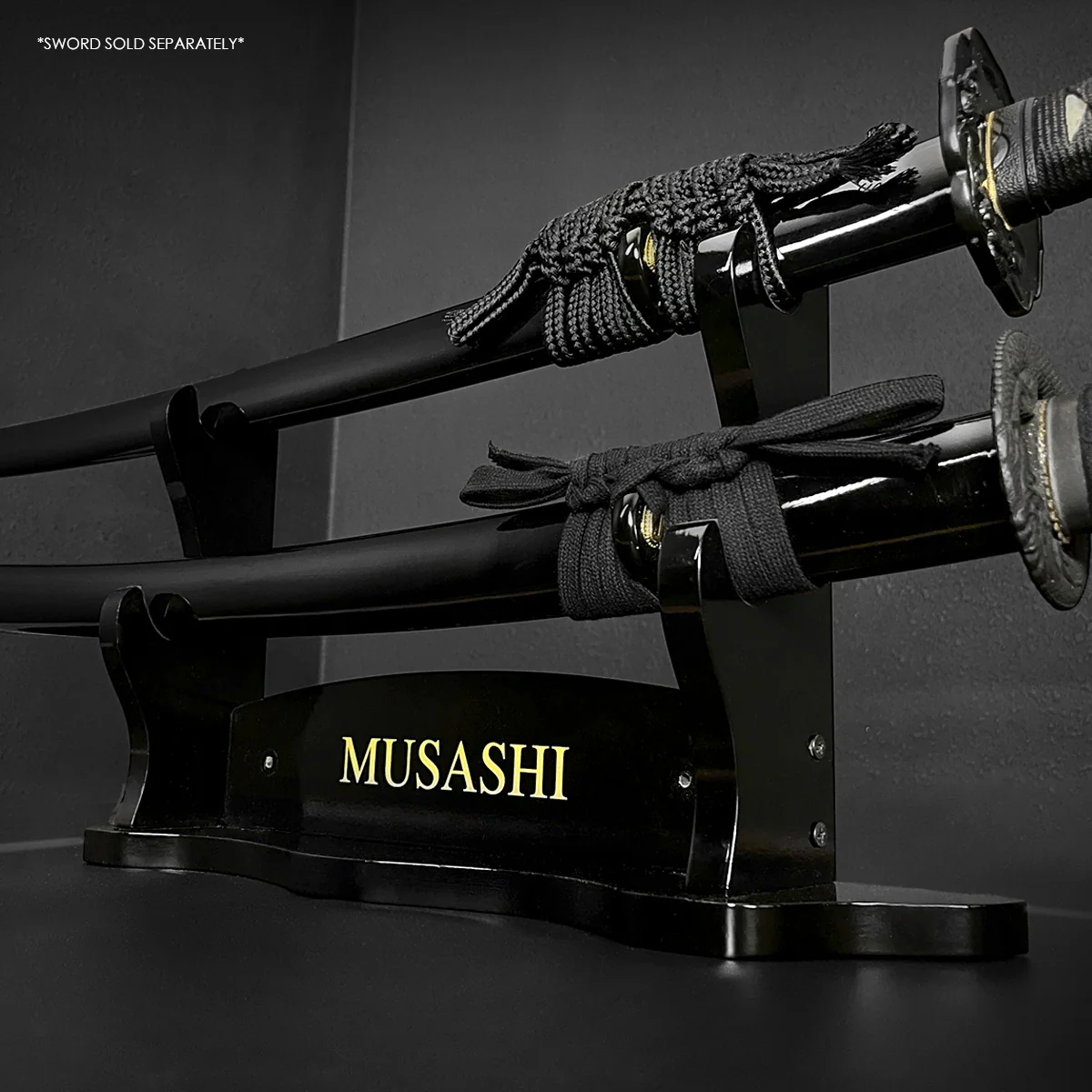 18 3/4" 2 pcs Piano Coating Samurai Sword Wall & Table Stand - Image 4