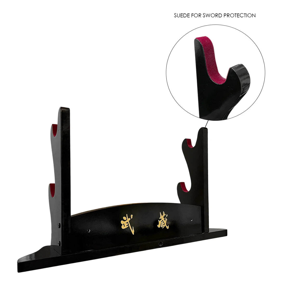 18 3/4" 2 pcs Piano Coating Samurai Sword Wall & Table Stand - Image 5