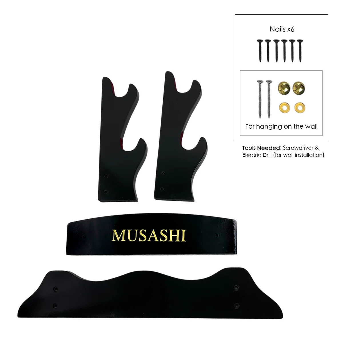 18 3/4" 2 pcs Piano Coating Samurai Sword Wall & Table Stand - Image 7
