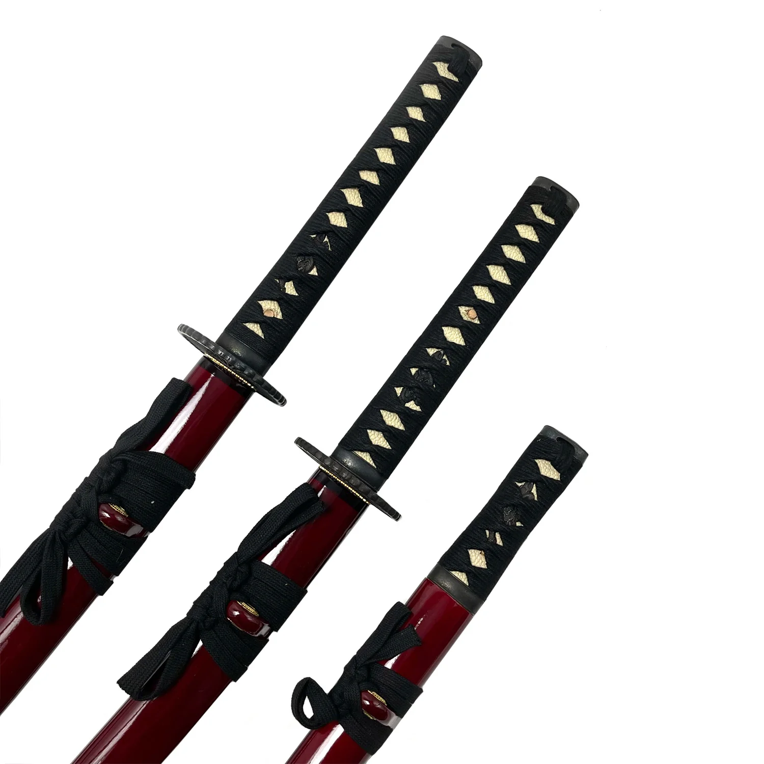 Musha Burgundy 3 PCS Samurai Sword Set w/ Stand - Image 2