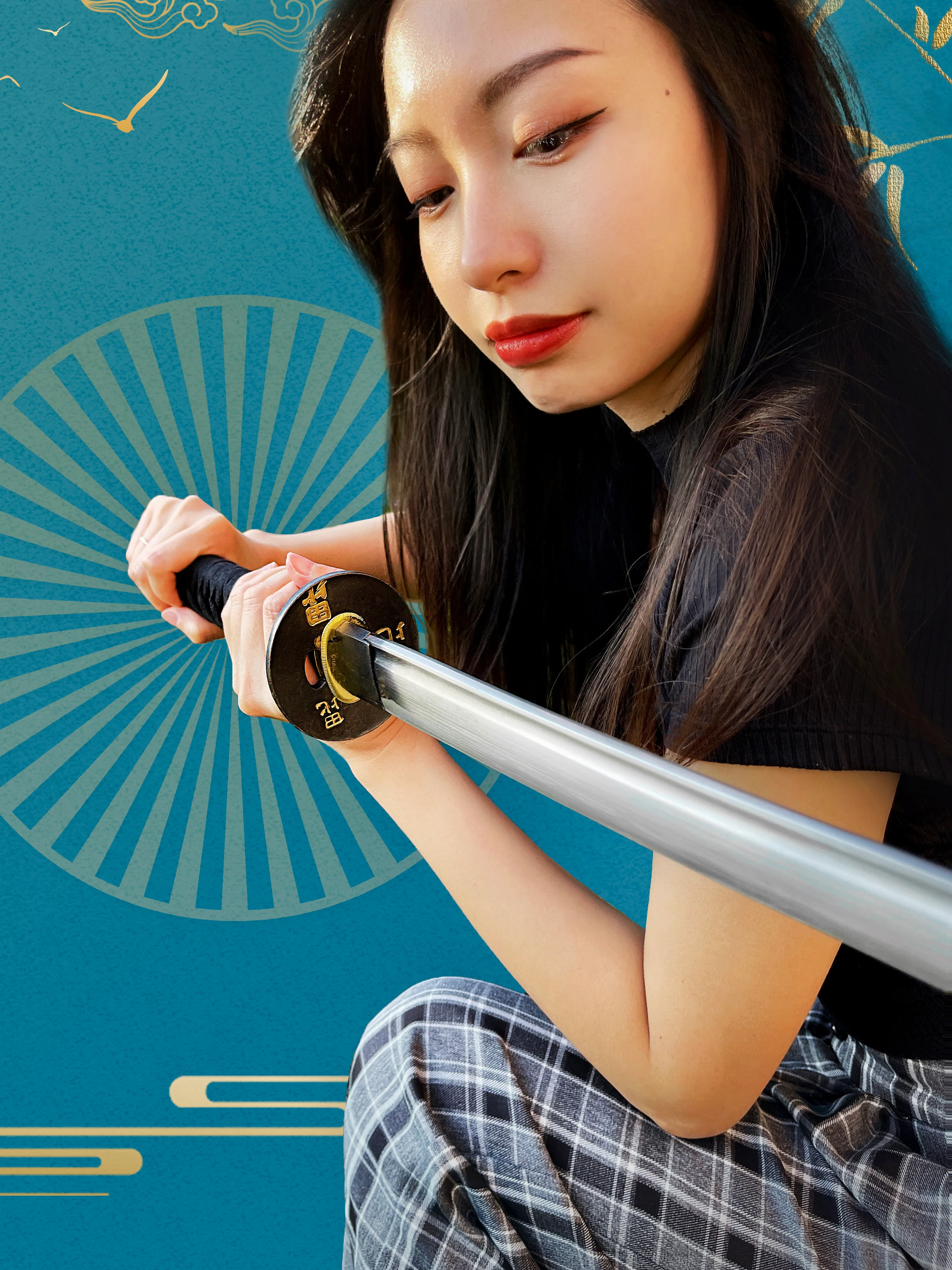 Musha Blue Samurai Sword with Gift Box - Image 9